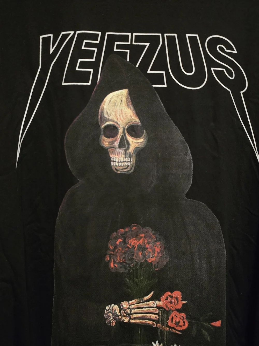 Yeezy Men’s Black Graphic Skull Tee
